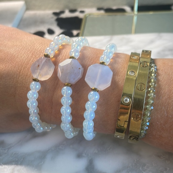 Blue lace agate & Opal Crystal bracelet - Picture 7 of 7